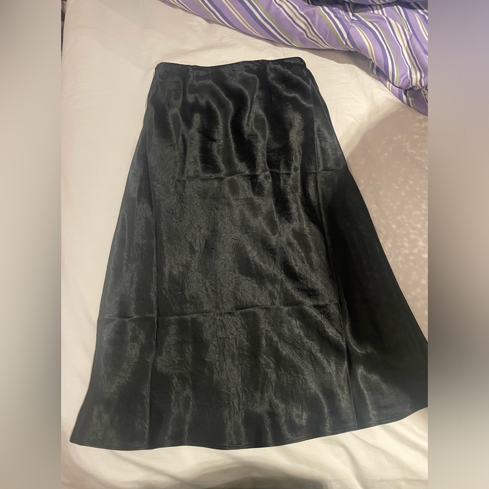 Babaton midi black silk skirt size 0